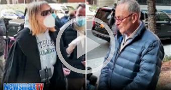 Woman berates Chuck Schumer during NYC presser | E