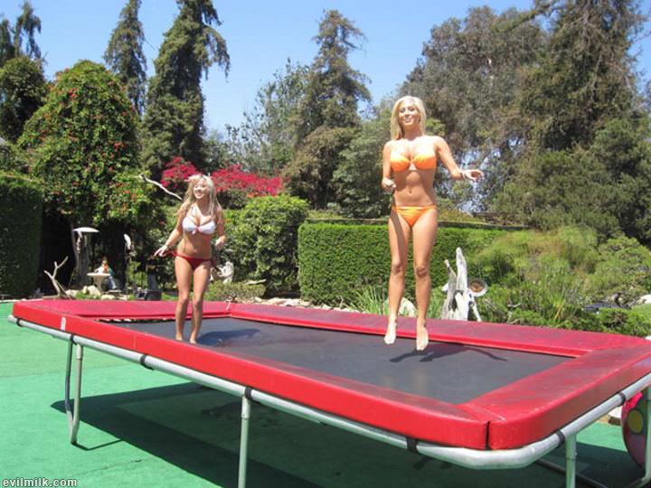 Big Boobs Trampoline