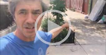 Lady takes Dump on sidewalk after Shopping